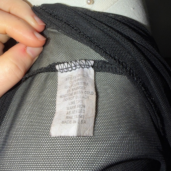 Vintage Y2K Mesh Black Long Sleeve Top - Picture 3 of 3